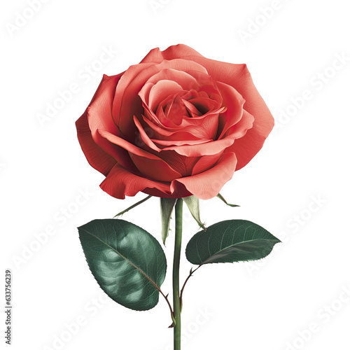 Red rose with transparent background