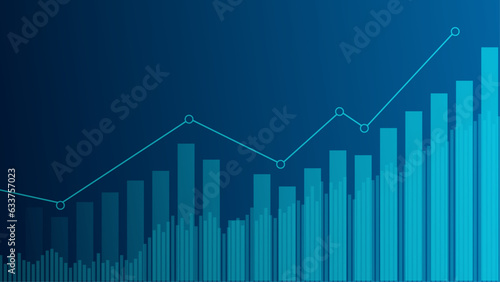  Futuristic raise up graph chart digital transformation abstract technology background. Big data and business growth currency stock and investment economy. Vector illustration 