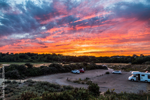 Sunset over the land