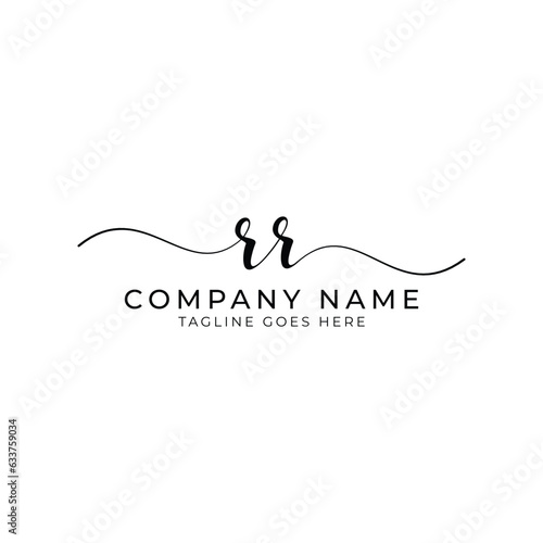 RR or rr letter mark abstract calligraphy vector logo design