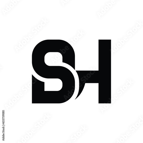 SH or sh letter mark abstract vector logo design - sh icon design