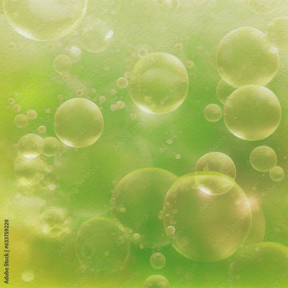 abstract green watercolor bubble background