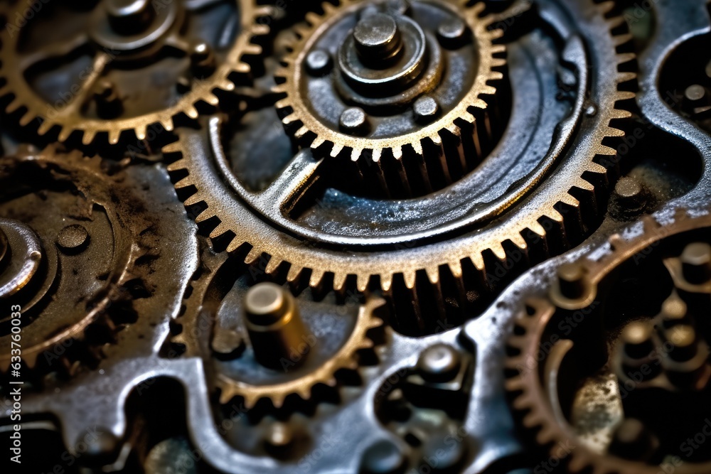 The combination of mechanical textures and atmospheric tones. Generative AI The combination of mechanical textures and atmospheric tones. Generative AI