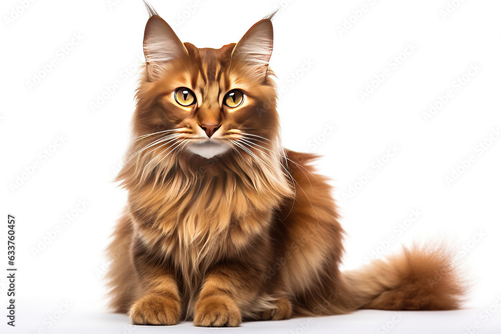 Somali cat isolated on white background Somali cat isolated on white background