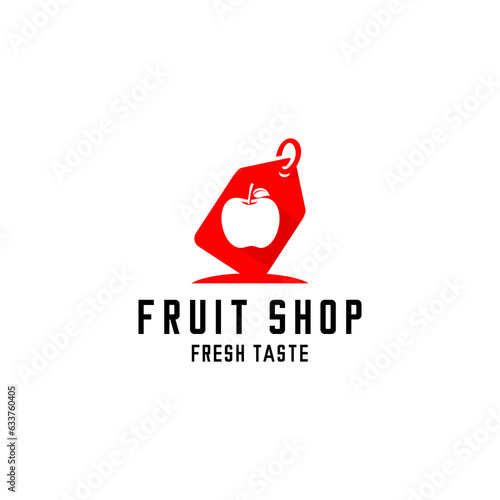 flat fruit shop logo vector design