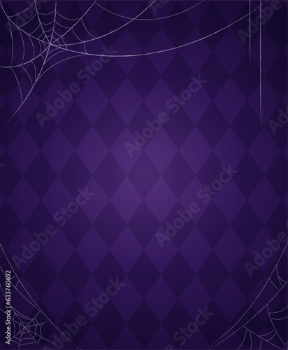 Halloween holiday vector illustration  wall background with spider web