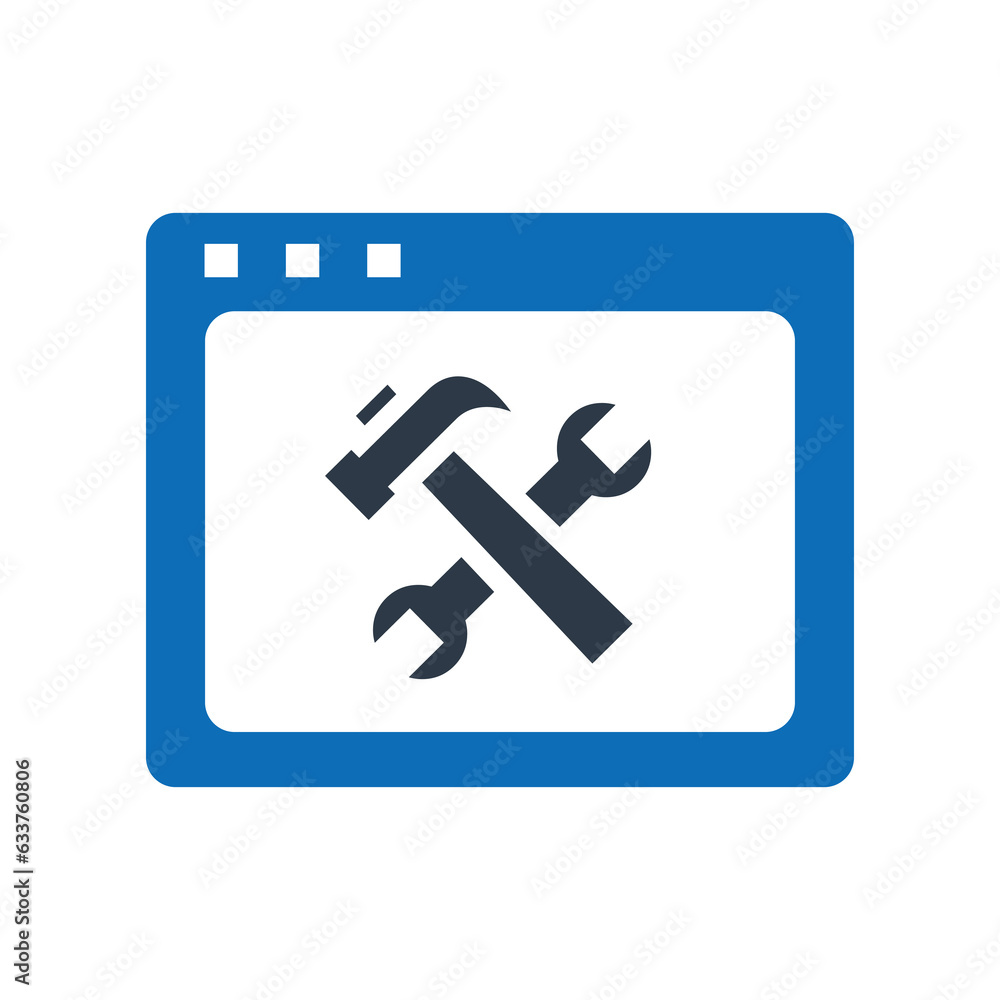Website Maintenance Flat Blue Icon Isolate On White Background Vector Illustration | Seo Icons Website Maintenance Flat Blue Icon Isolate On White Background Vector Illustration | Seo Icons