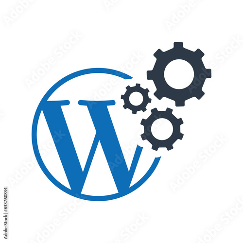 Dhaka, Bangladesh - August 11, 2023.  Wordpress Optimization Flat Blue Icon Isolate On White Background Vector Illustration | Seo Icons