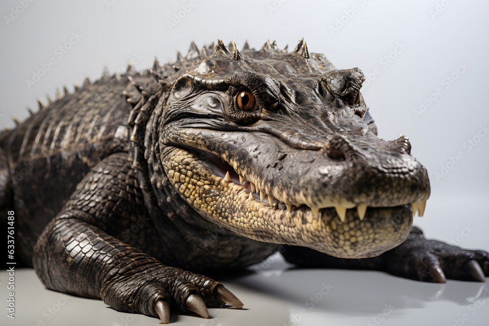 Obraz premium portrait of crocodile on white background