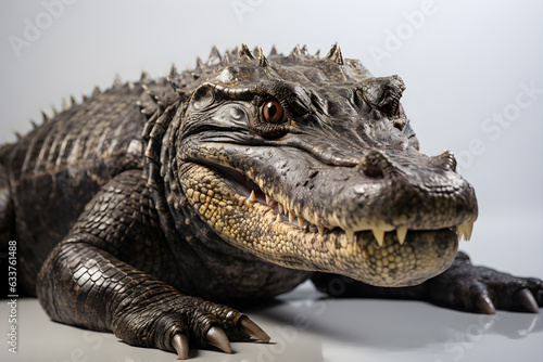 portrait of crocodile   on white background