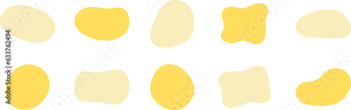 Set of cute abstract shapes.Vector loose frame.yellow fluid vector frame.