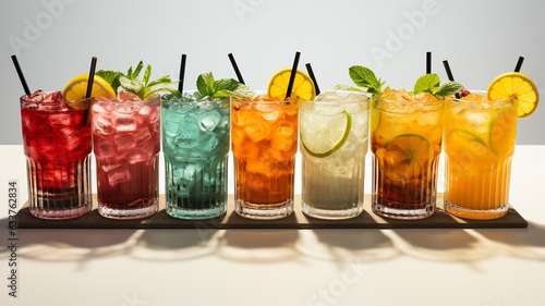 colorful cocktail on black background