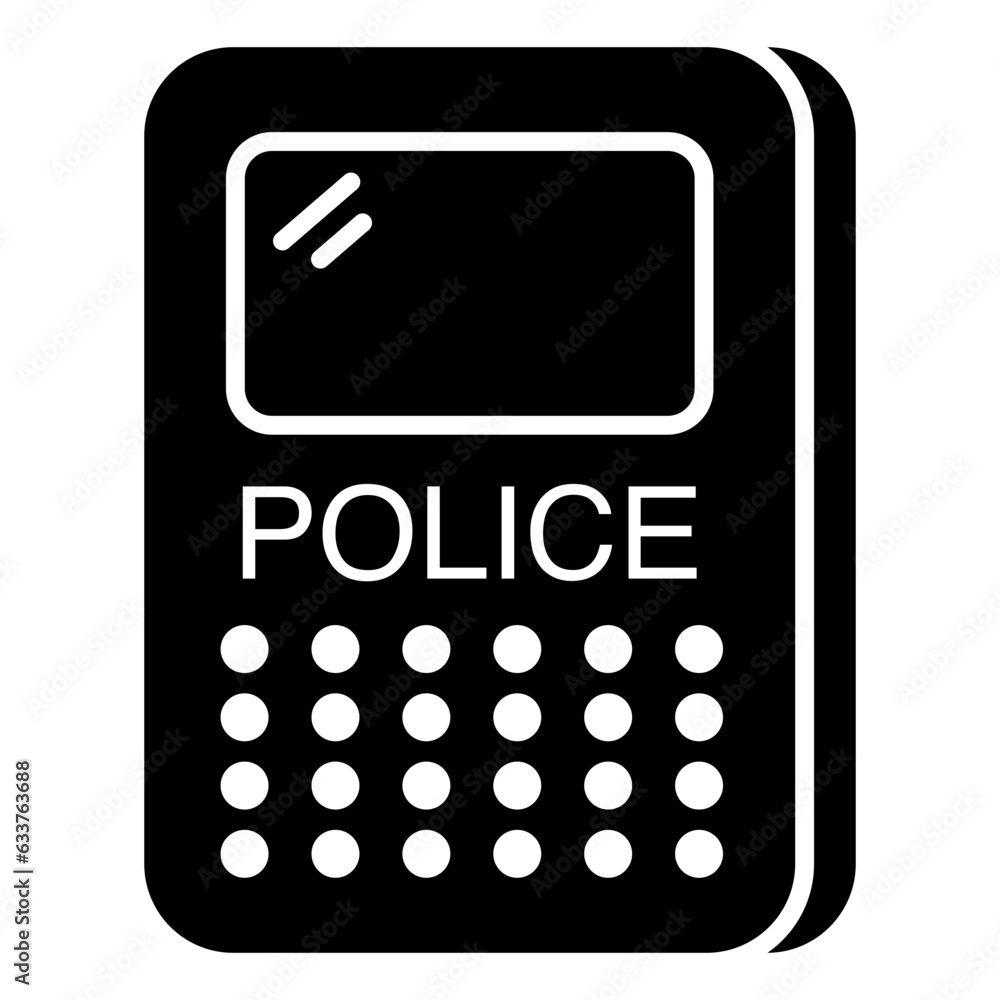 A unique design icon of police phone A unique design icon of police phone