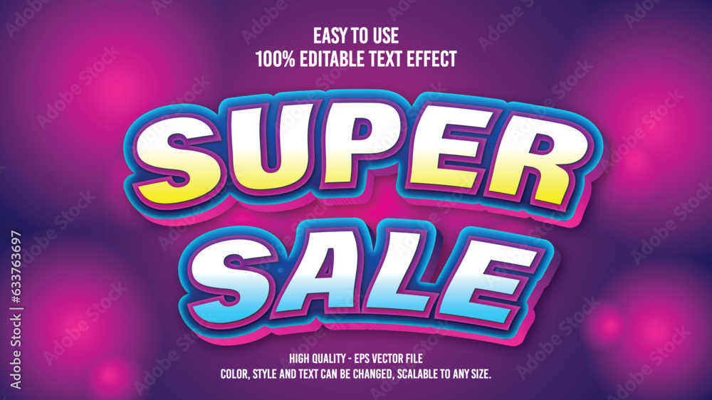 Super Sale Modern Editable Text Effect Vibrant Color 3d Text Effect Style Template Editable Super Sale Modern Editable Text Effect Vibrant Color 3d Text Effect Style Template Editable