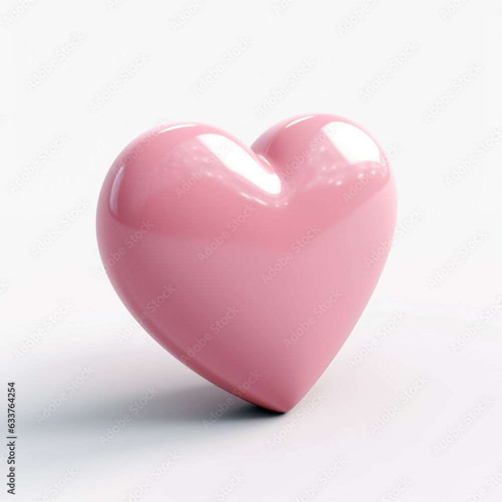 3D rendered pink heart on isolated background - ai generative 3D rendered pink heart on isolated background - ai generative
