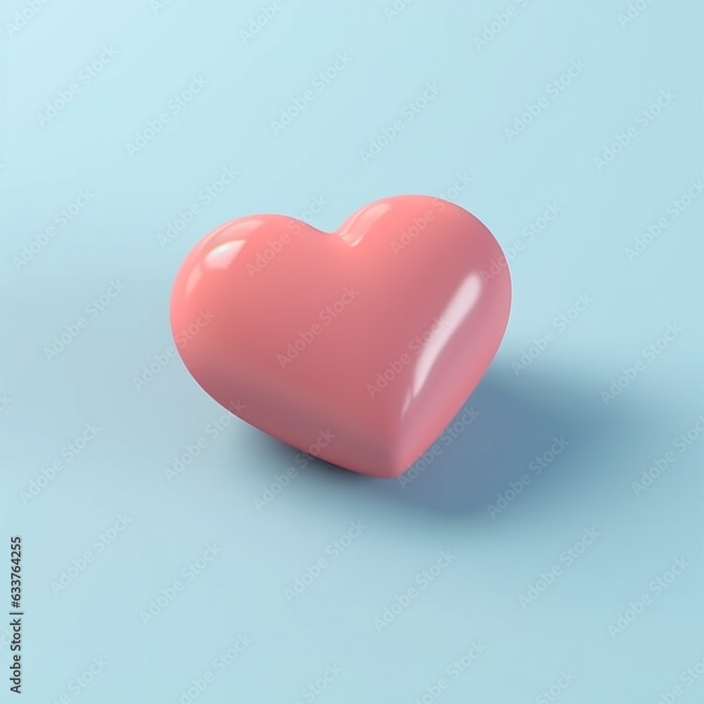 3D rendered pink heart on isolated background - ai generative 3D rendered pink heart on isolated background - ai generative