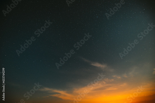 background Real sunset Night Sky Stars. Natural Starry Sky Background.