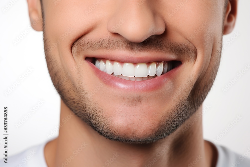 a close up photo of the lower part of a male face. handsome cute smile with very clean perfect teeth. chin, nose and mouth visible. dental service advertisement a close up photo of the lower part of a male face. handsome cute smile with very clean perfect teeth. chin, nose and mouth visible. dental service advertisement
