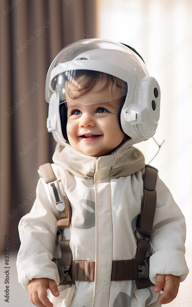 A little smiling toddler wearing ski suit A little smiling toddler wearing ski suit