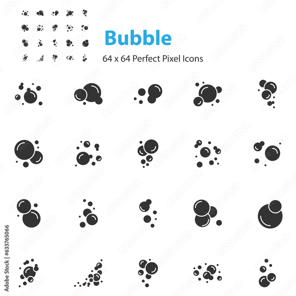 Fototapeta premium set of bubble icons, water, element,