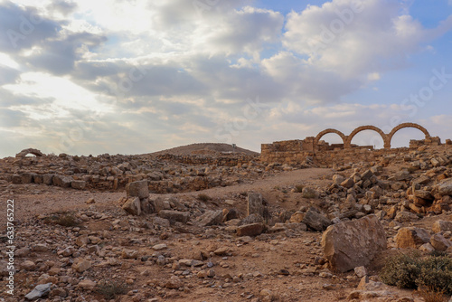 Madaba, Jordan : The ruins of the Roman Christian city (Umm al-Rasas city) Historical heritage building