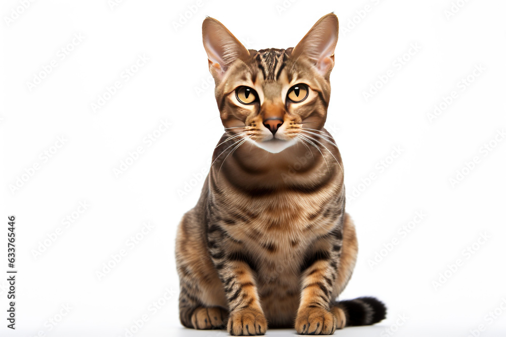 Obraz premium Ocicat cat isolated on white background