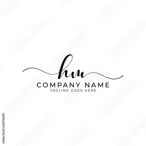 Modern initial letter HM, hm abstract calligraphy design, HM monogram logo, black color on white background