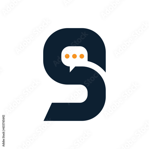  Abstract 9S letter mark with message icon - 9s logo design