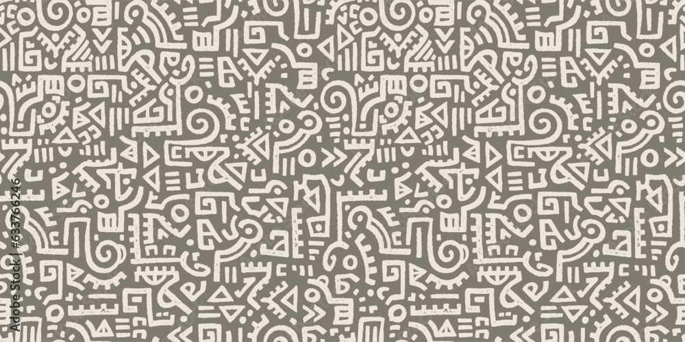 Hand drawn abstract seamless pattern, ethnic background, simple style - great for textiles, banners, wallpapers, wrapping - vector design