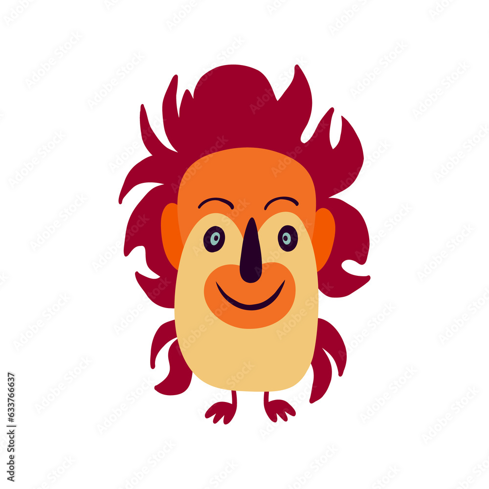 Fancy comic lion face. lion character,