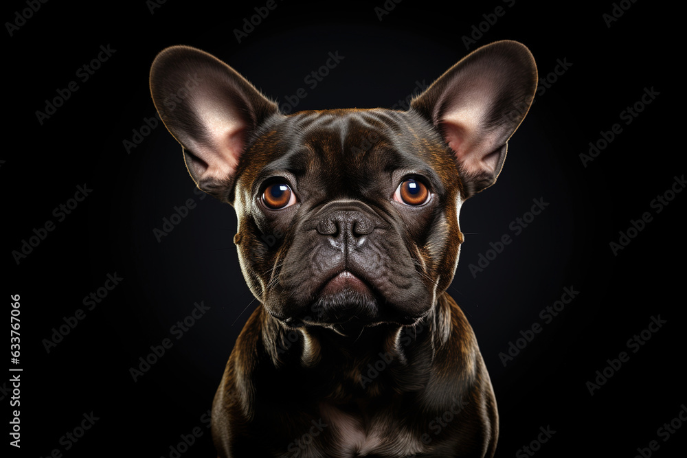 French bulldog dog isolated on dark background