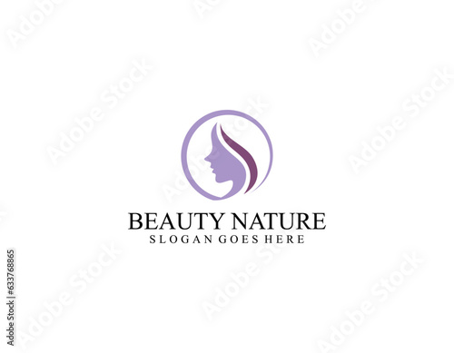 Beauty woman fashion logo. Golden Abstract vector template linear style on a black background