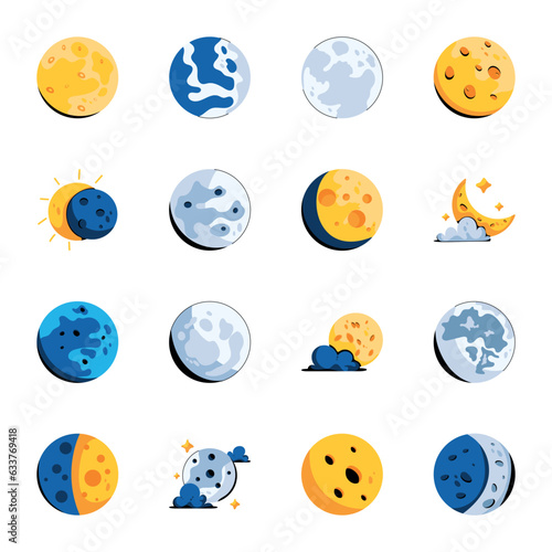 Bundle of Lunar Flat Illustrations  

