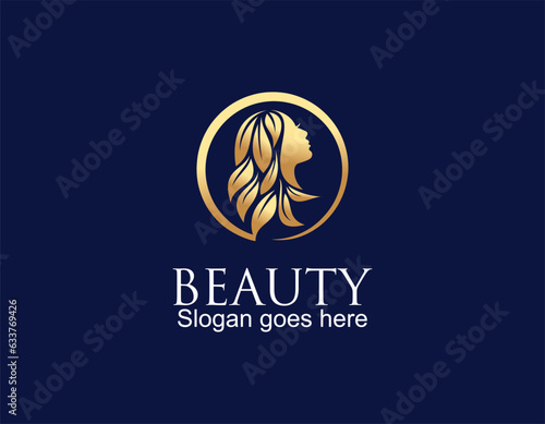 \nVector image. Logo for business in the industry of beauty, health, personal hygiene. Beautiful image of a female face. Linear stylized image. Logo of a beauty salon, health industry, makeup artist. photo