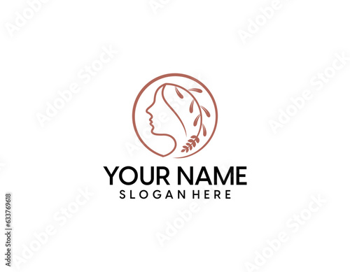 Luxury gradient beauty woman logo and business card design vector template. Logo can be used for icon  brand  identity  spa  feminine  and business company