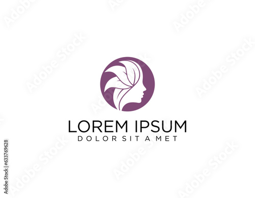 luxury woman hair salon gold gradient logo design