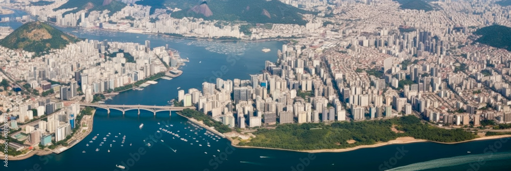 Rio de Janeiro panoramic view - Generative AI