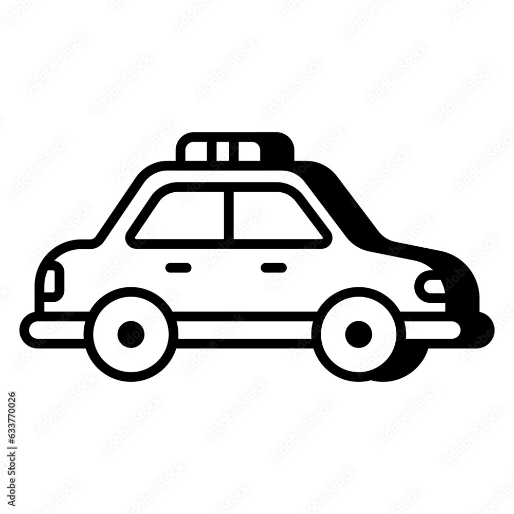 Police car icon in unique design Police car icon in unique design