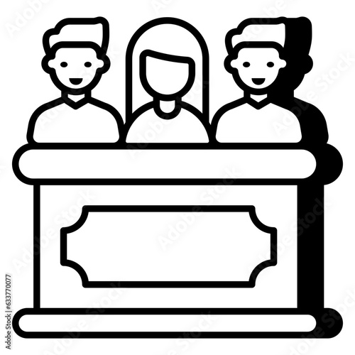 Unique design icon of judge panel 