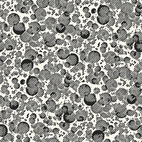 Monochrome Variegated Stroke Textured Dotted Pattern