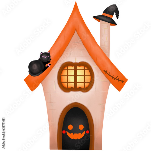 Halloween house illustration element