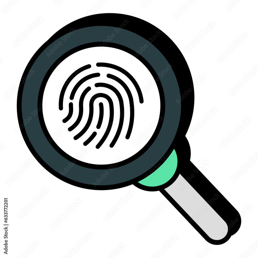 An icon design of search fingerprint An icon design of search fingerprint