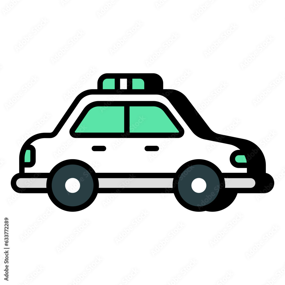 Police car icon in unique design Police car icon in unique design