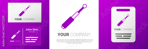 Logotype Telescopic baton icon isolated on white background. Logo design template element. Vector