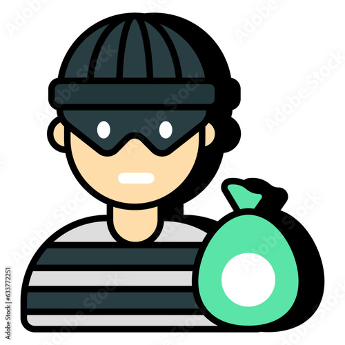 Unique design icon of thief 