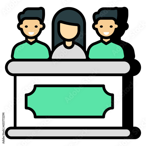 Unique design icon of judge panel 