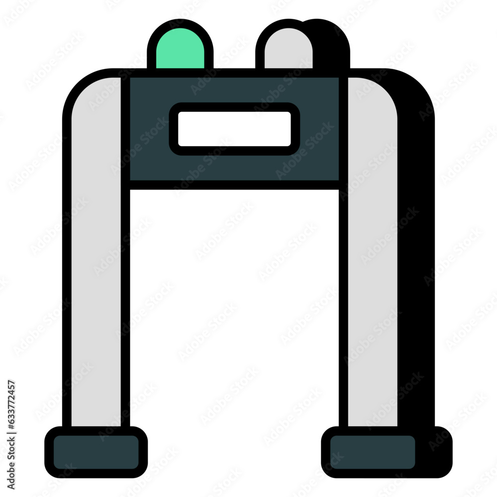 Editable design icon of security checking door Editable design icon of security checking door