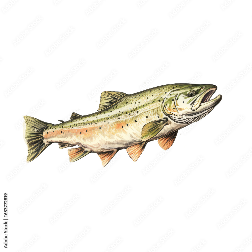 Naklejka premium Trout fishing experience