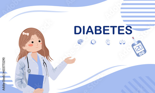 The presentation for diabetes mellitus treatment. Hospital and research concept.
