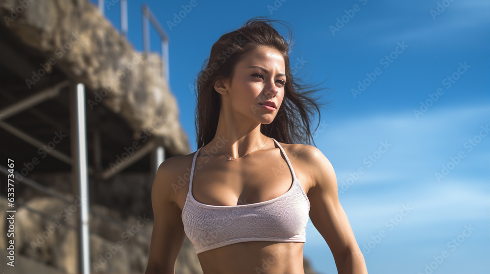 Outdoor Workout: The photo captures someone exercising outdoors, combining the benefits of physical activity and sun exposure for improved well-being